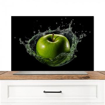 Spatscherm Aluminium - Appel - Groen - Fruit - Water - Zwart
