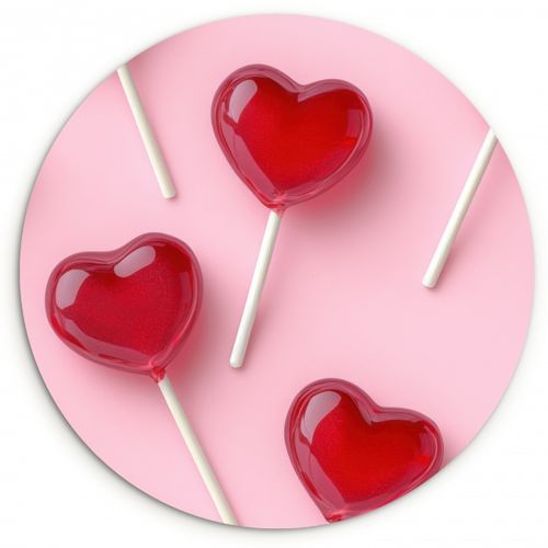 Muurcirkel - Lollies - Hartjes - Roze