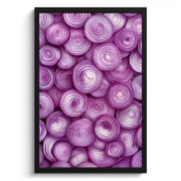 Poster met lijst - Paars - Uien - Close up