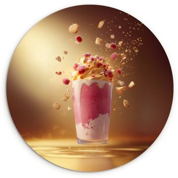 Muurcirkel - Framboos - Smoothie - Drinken - Roze