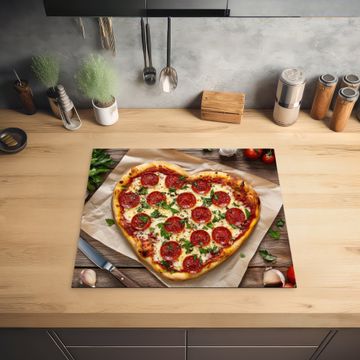 Inductie beschermer - Pizza - Hart - Pepperoni - Tomaat