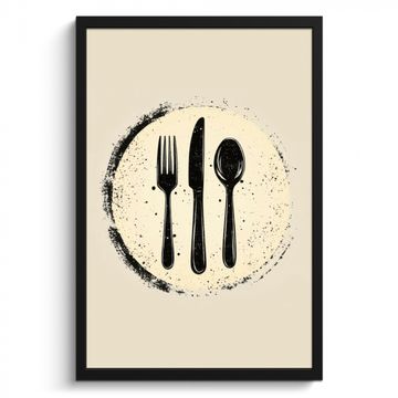 Poster met lijst - Zwart - Bestek - Rondje