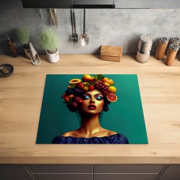 Inductie beschermer - Vrouw - Hoodtooi - Tropisch - Fruit - Druiven