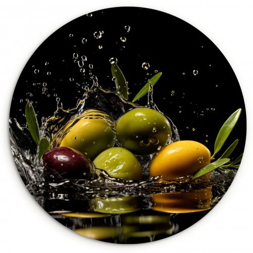 Muurcirkel - Olijven - Groen - Water - Zwart