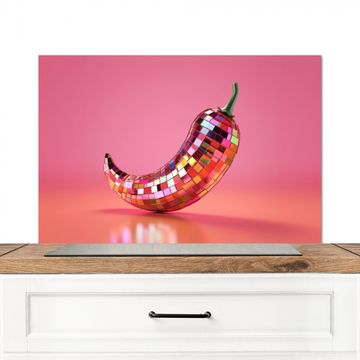 Spatscherm Aluminium - Peper - Disco - Rood - Glitter