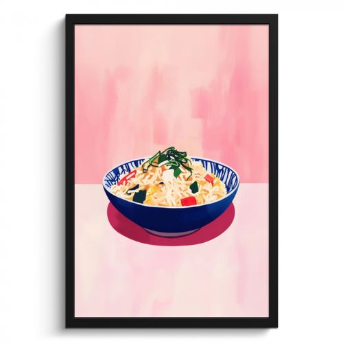 Poster met lijst - Rijst - Illustratie - Kom - Groente