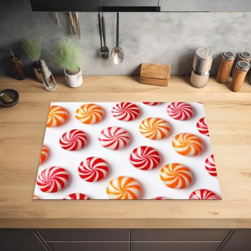 Inductie beschermer - Snoep - Patroon - Rood - Oranje