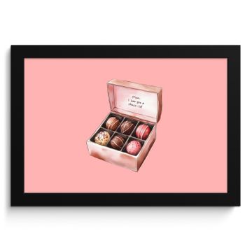 Poster met lijst - Doosje - Bonbons - Liefdevolle - Tekst