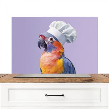 Spatscherm Aluminium - Papegaai - Koksmuts - Paars - Cute