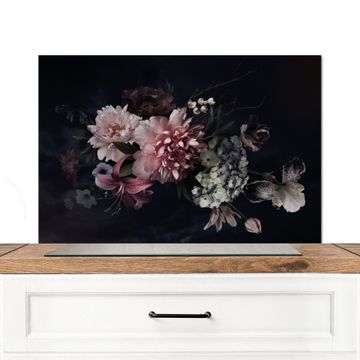 Spatscherm Aluminium - Nachtelijk Bloemenarrangement