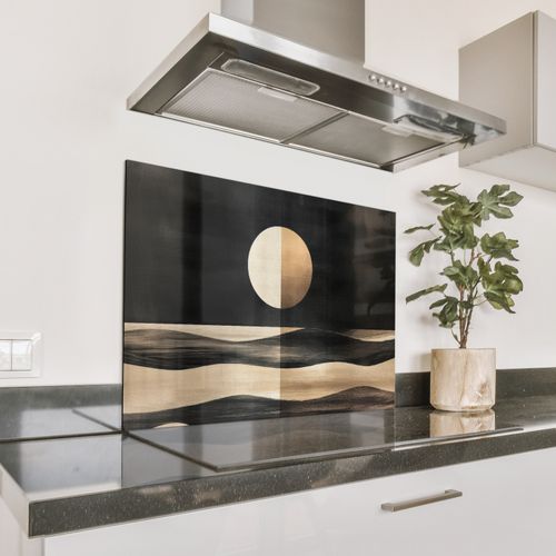 Spatscherm Aluminium - Maan - Cirkel - Goud