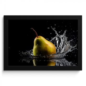 Poster met lijst - Peer - Fruit - Water - Zwart