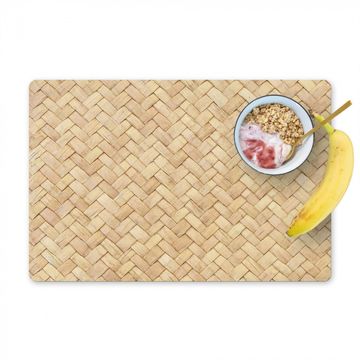 Placemat vinyl - Gevlochten Riet Textuur