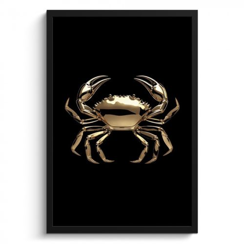 Poster met lijst - Goud - Krab - Dieren - Zwart