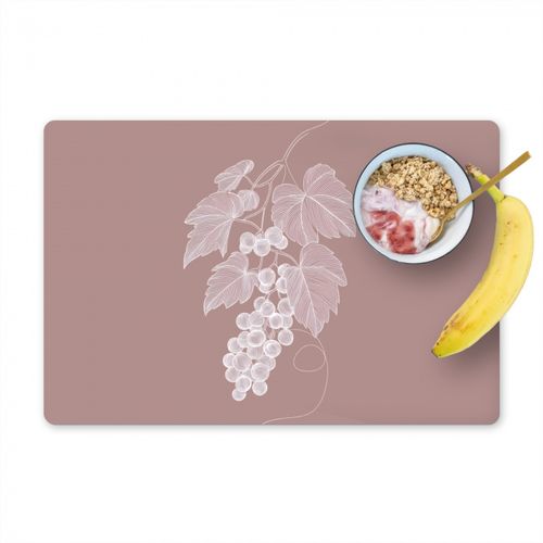 Placemat vinyl - Tros - Druiven - Illustratie - Bladeren