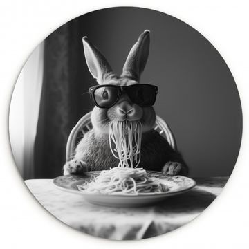 Muurcirkel - Konijn - Bunny - Zonnebril - Tafelkleed - Pasta - Schattig