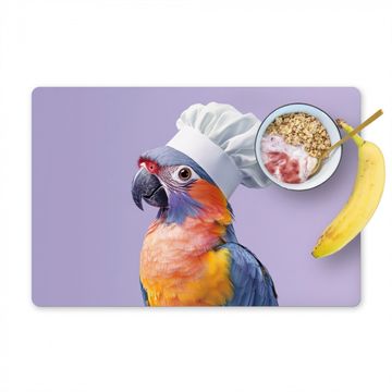 Placemat vinyl - Papegaai - Koksmuts - Paars - Cute