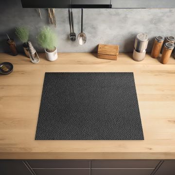 Inductie beschermer - Leertextuur in Zilverlicht