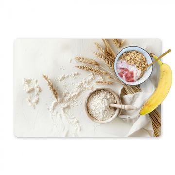 Placemat vinyl - Bloem - Hout - Tarwe
