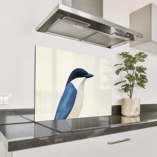 Spatscherm Aluminium - Illustratie - Blauw - Vogel