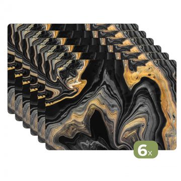 Placemat vinyl - Versmelting van Zwart en Goud