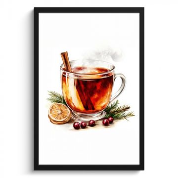 Poster met lijst - Thee - Warm - Winter - Sfeer