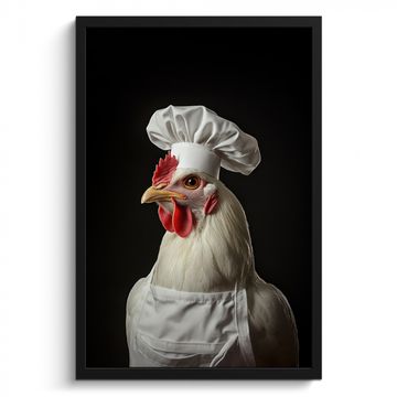 Poster met lijst - Kok - Rood - Kip