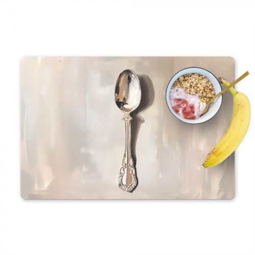 Placemat vinyl - Lepel - Verf - Zilver
