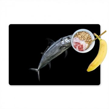 Placemat vinyl - Makreel - Vis - Zwart