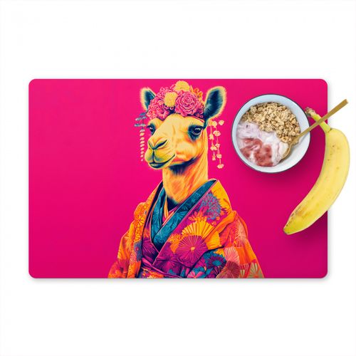 Placemat vinyl - Kameel - Bloemen - Kimono - Waaiers