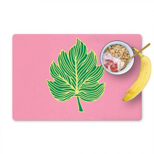 Placemat vinyl - Blad - Groen - Illustratie - Minimalistisch