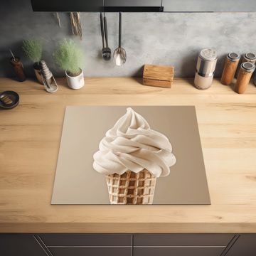 Inductie beschermer - IJs - Softijs - Romig - Hoorntje - Beige