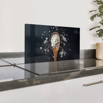 Spatscherm Aluminium - Meel - Hout - Lepel