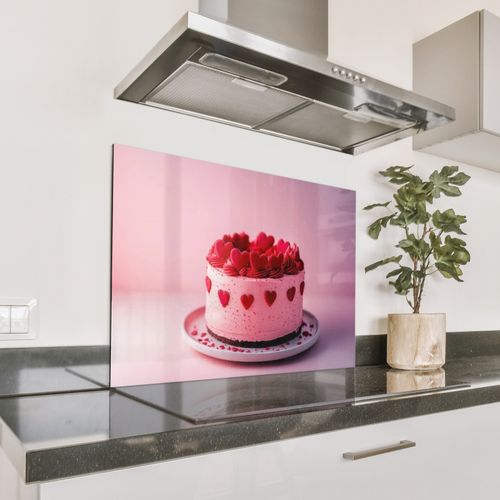 Spatscherm Aluminium - Taart - Hart - Roze