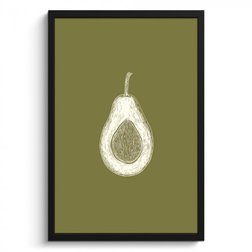 Poster met lijst - Avocado - Minimalistisch - Illustratie - Groen