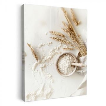 Canvas schilderij - Bloem - Hout - Tarwe
