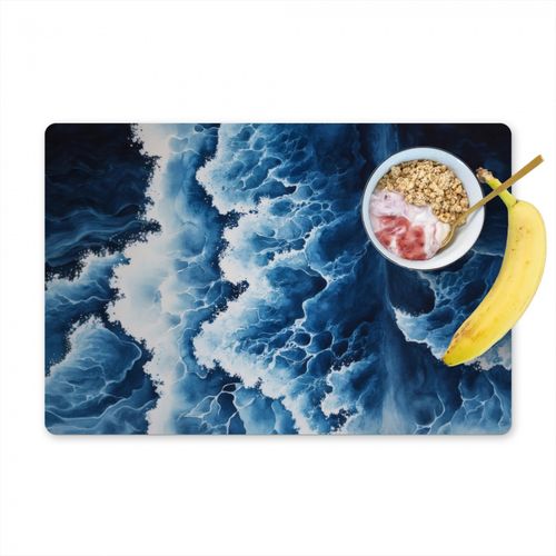 Placemat vinyl - Golven - Blauw - Schuim