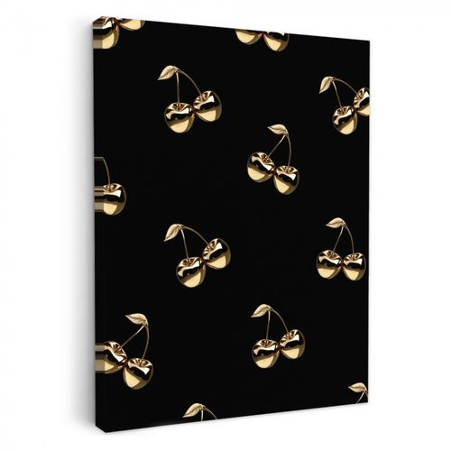 Canvas schilderij - Patroon - Kersen - Goud - Chrome