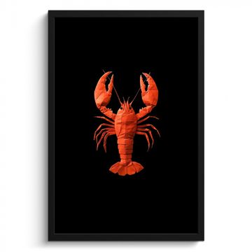 Poster met lijst - Kreeft - Papier - Origami papier - Rood