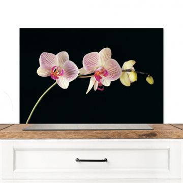 Spatscherm Aluminium - Gestreepte Orchideeën Elegantie