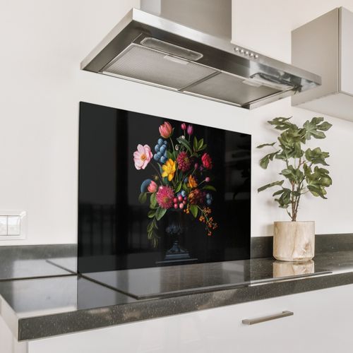 Spatscherm Aluminium - Bloemen - Vrolijk - Vaas