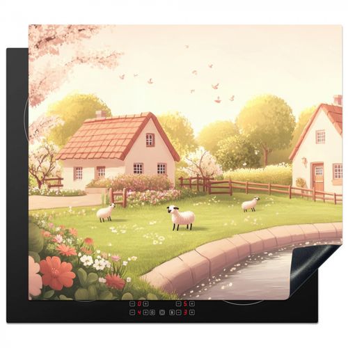 Inductie beschermer - Schapen - Huisje - Platteland