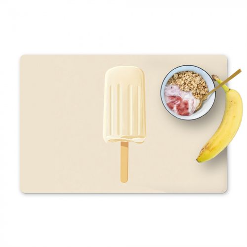 Placemat vinyl - Minimalistisch - Waterijsje - Stokje - Beige
