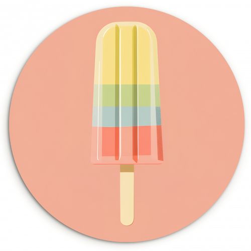 Muurcirkel - Waterijsje - Pasteltinten - Minimalistisch