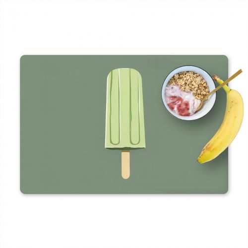 Placemat vinyl - Groen - Waterijsje - Stokje - Illustratie