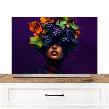 Spatscherm Aluminium - Vrouw - Paars - Druiven