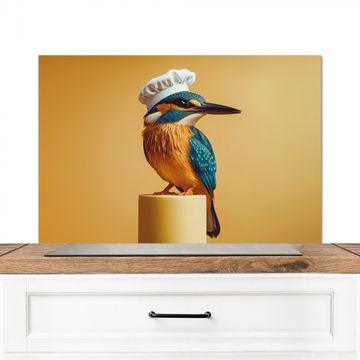 Spatscherm Aluminium - Ijsvogel - Pilaar - Koksmuts - Vogel