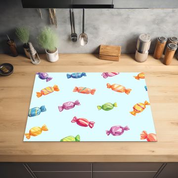 Inductie beschermer - Blauw - Patroon - Snoep