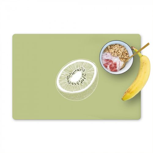 Placemat vinyl - Kiwi - Lijntekening - Minimalistisch - Groen