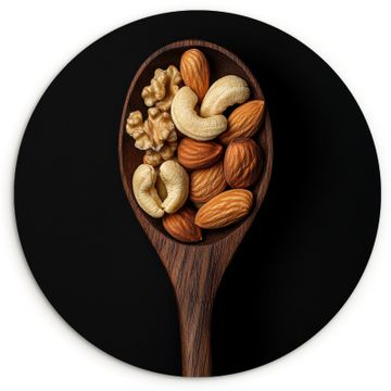 Muurcirkel - Hout - Noten - Zwart
